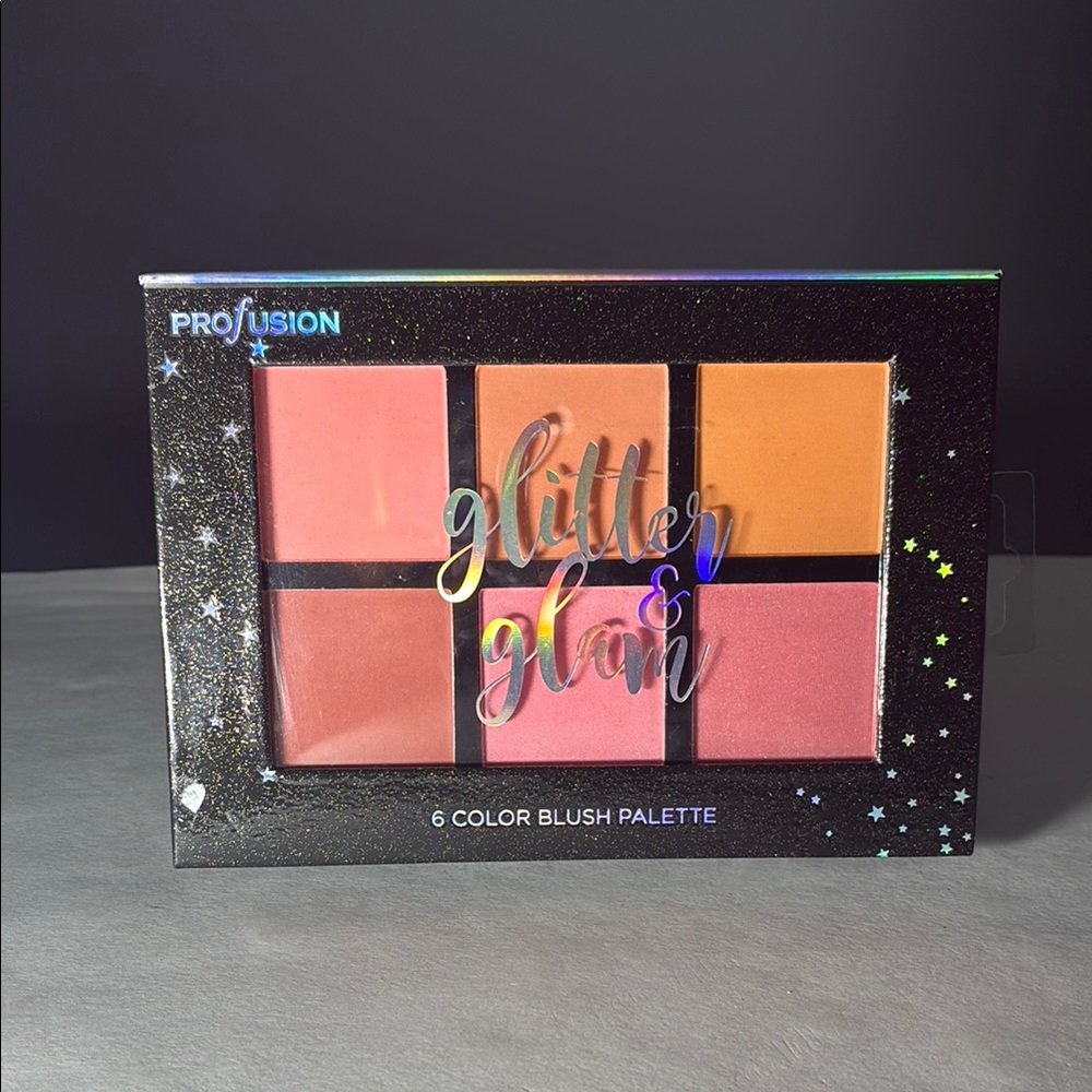 ✨🌿Glitter & Glam 6-Color Blush Palette